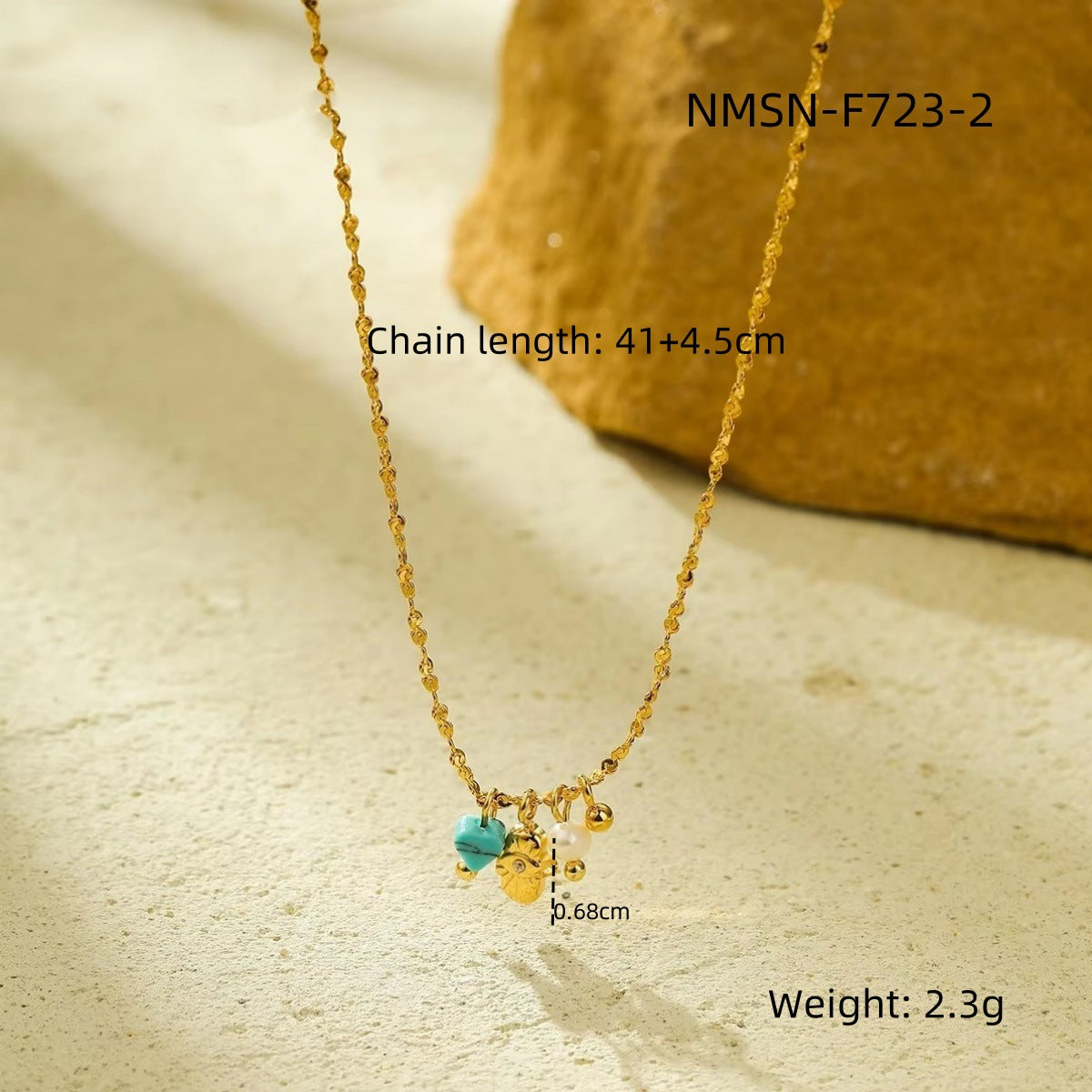 Elegant Fashion-Forward Stainless Steel Bracelet and Titanium Steel Necklace Set with Natural Stone and Pearl Accents for Women