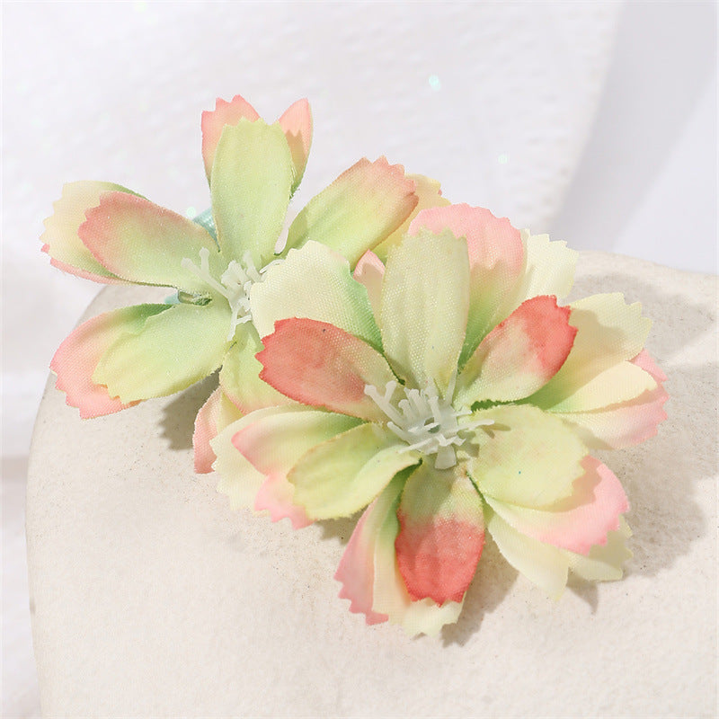 Cute Floral Hair Clip for Kids in Spring Pastel Gradient Colors with Metal Base and Flower Accent Design