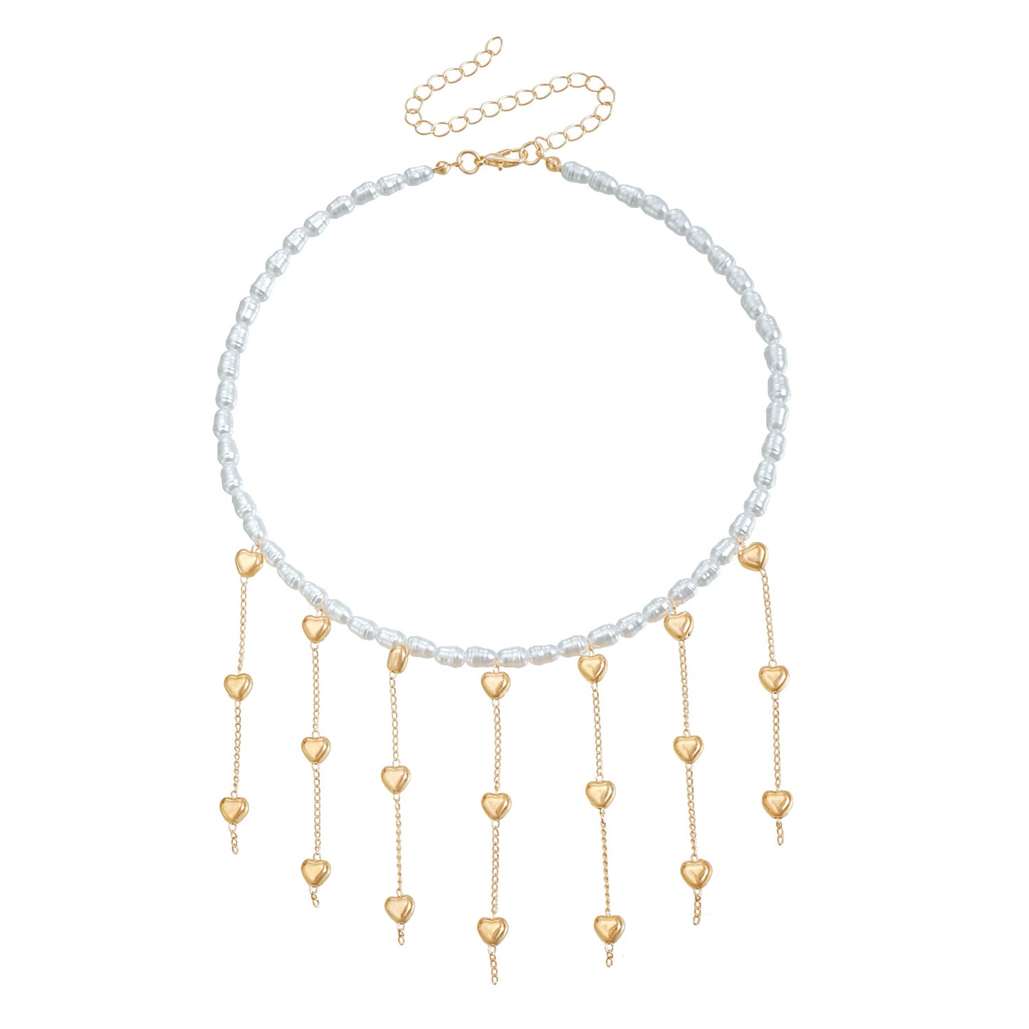 Baroque-Inspired Long Layered Pendant Necklace with Star and Heart Charms, Alloy Chain with Electroplated Finish, Fashionable Clavicle Chain for Women