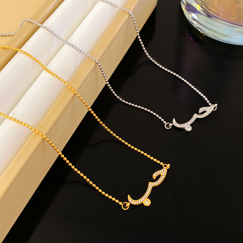 Sweet Streetwear Geometric Round Titanium Steel Plated Necklace with Cubic Zirconia for Unisex