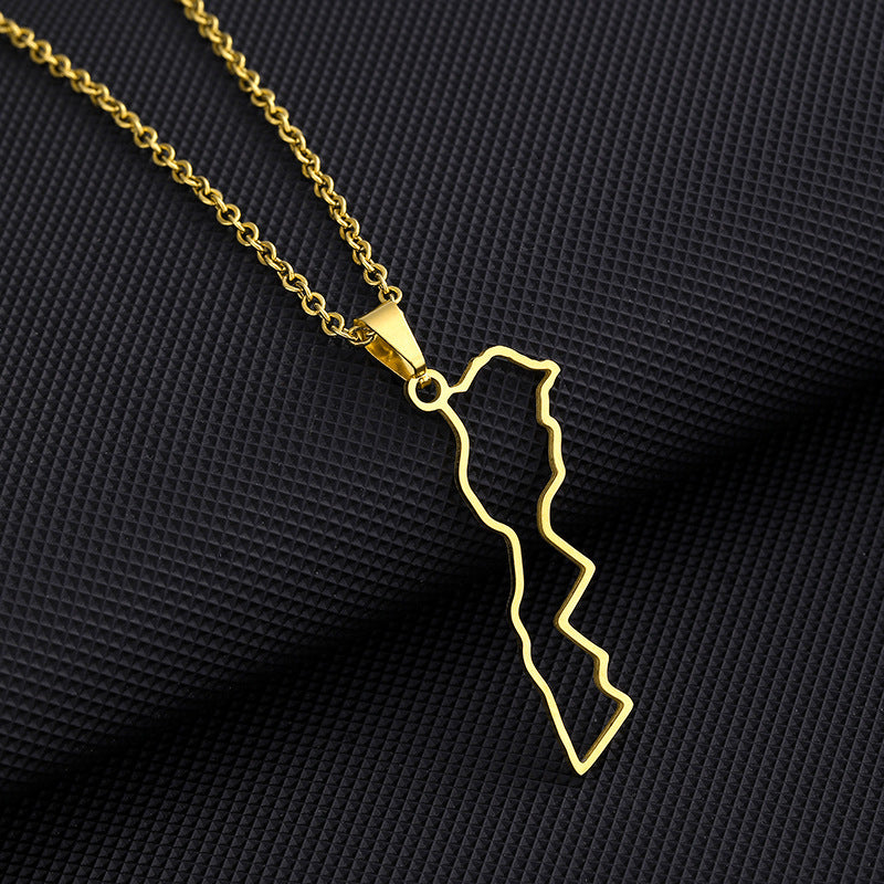 Collar con colgante de esmalte marroquí geométrico minimalista de acero inoxidable con cadena O para uso unisex