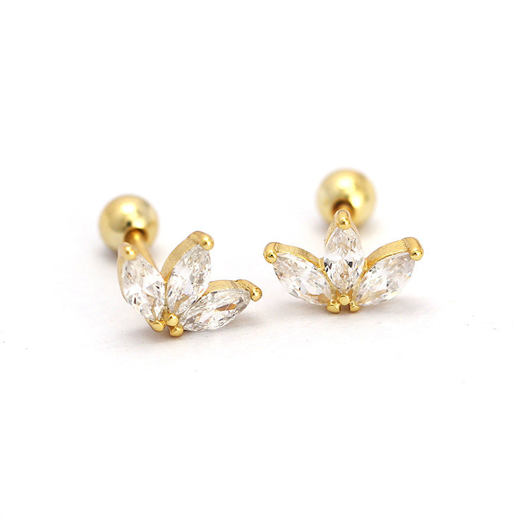 Sweet Elegant Floral 925 Sterling Silver Earrings