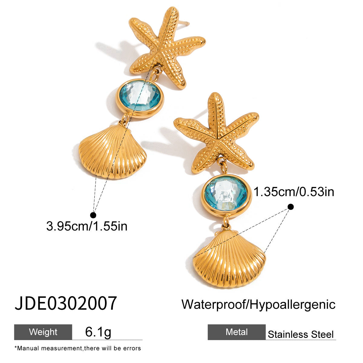 Minimalist Stainless Steel Starfish Necklace Set with Titanium Steel Pendant and Plated Cable Chain for Women