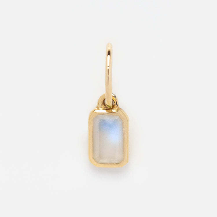 Minimalist Square Brass Pendant with Cubic Zirconia Inlay DIY Charm Bar for Women