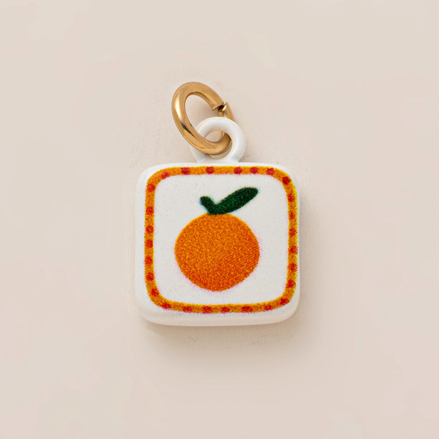 Vintage Square Floral Brass Plated 18K Gold DIY Charm Bar Pendant