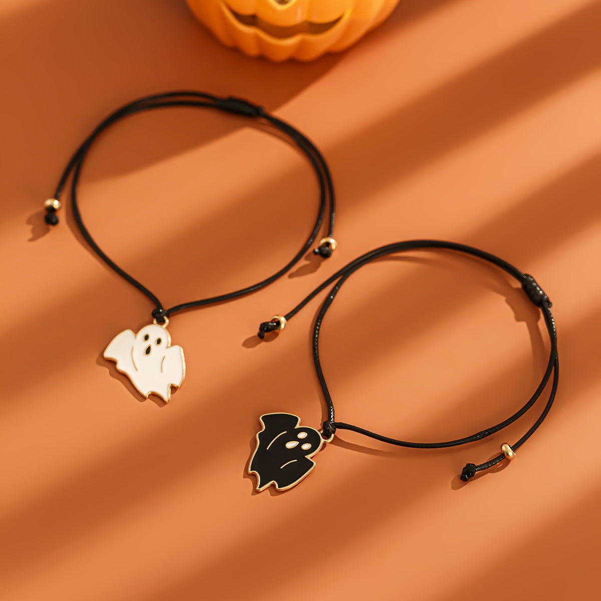 Playful Halloween Ghost and Pumpkin Charm Bracelet for Women Alloy Electroplated Cartoon Style Accessory