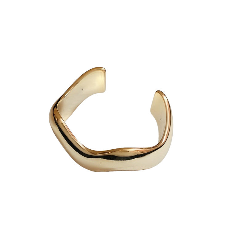 Bracciale da donna in acrilico a forma di onda, minimalista, con design a polsino aperto, gioiello da mano di lusso leggero