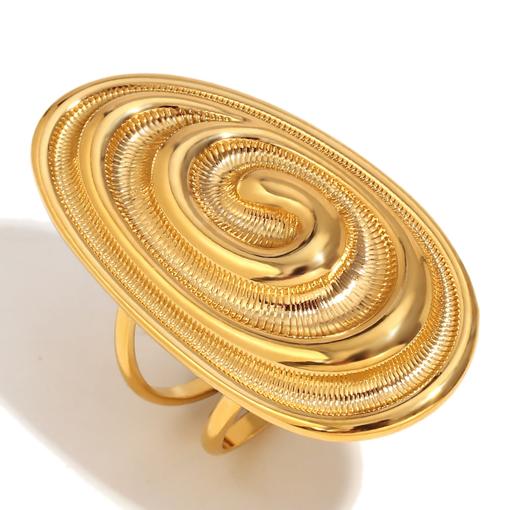 Fashionable Geometric Choker Necklace in Stainless Steel with 18K Gold Plating for Women