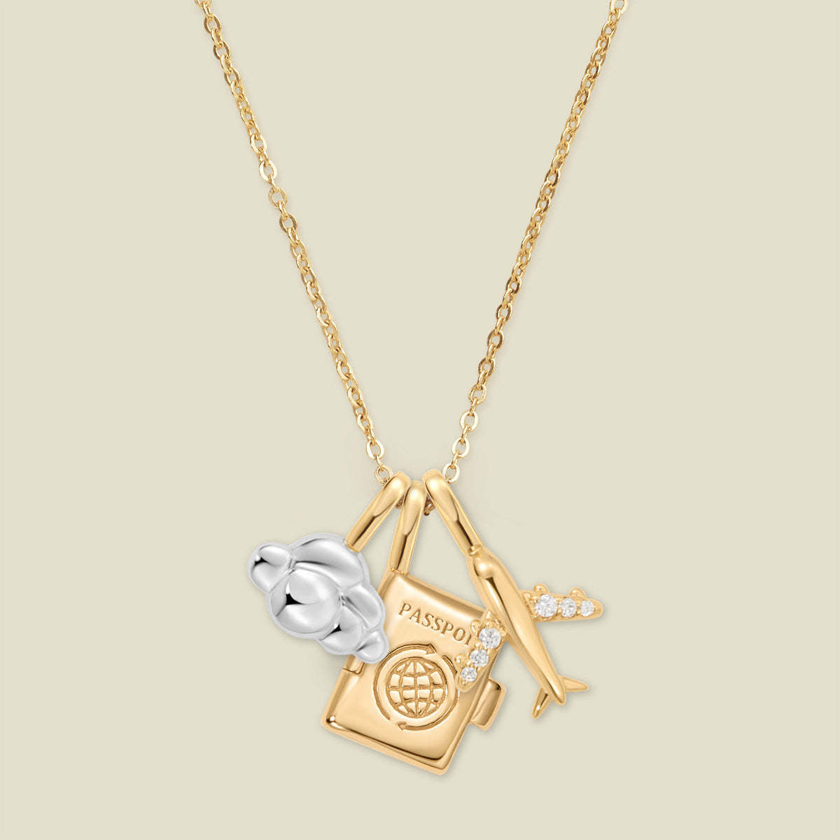 Ciondolo barretta minimalista con cuore geometrico placcato oro in ottone e strass