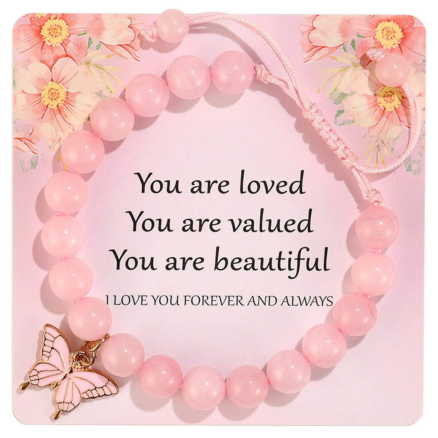 Elegant Agate Butterfly Floral Bracelet for Women
