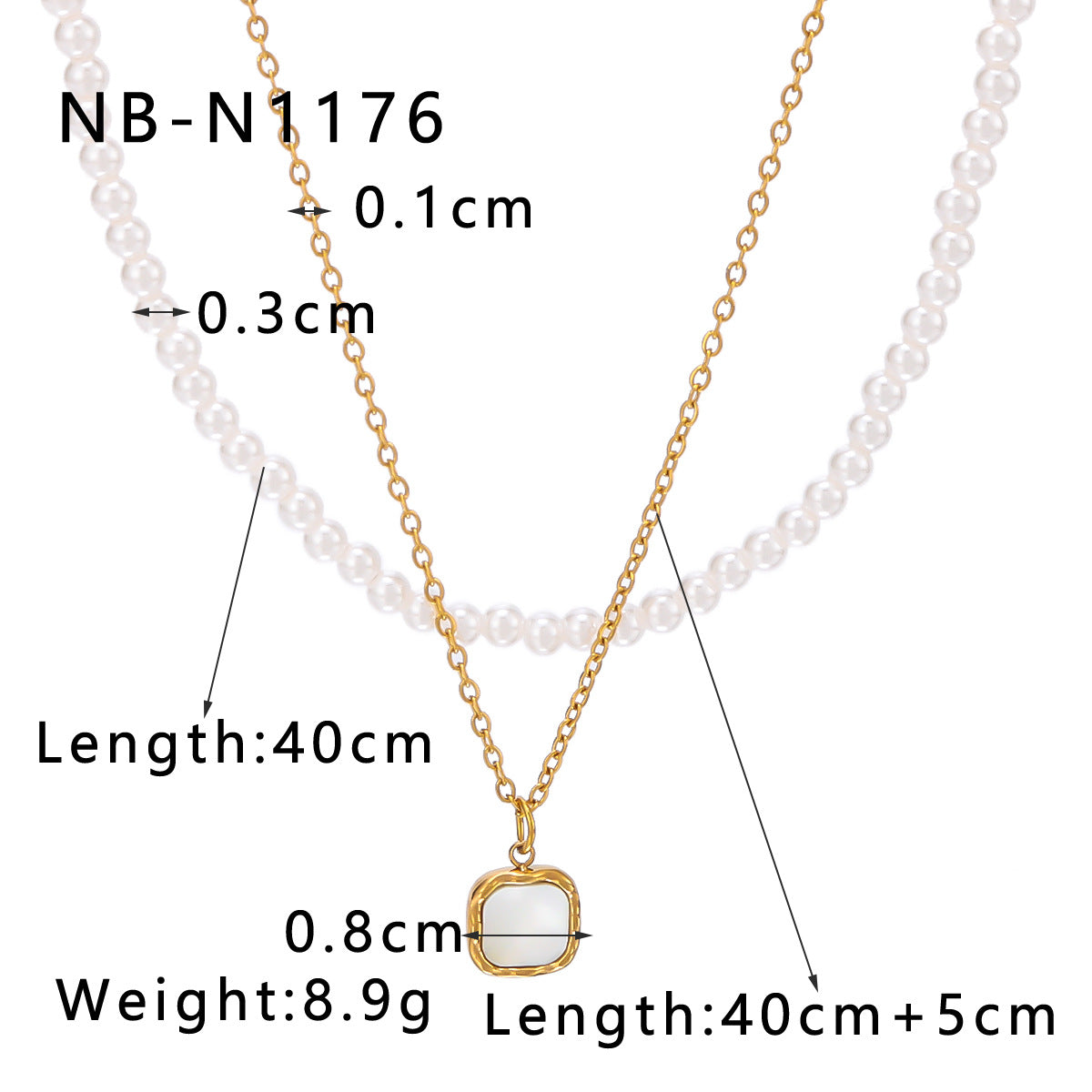 Collana vintage di lusso in acciaio inossidabile con pendente a cuore, placcatura in oro e intarsio in madreperla bianca per donna