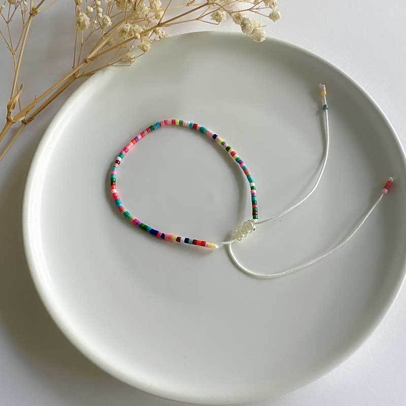 Sweet Geometric Glass Seed Pearl Bracelet