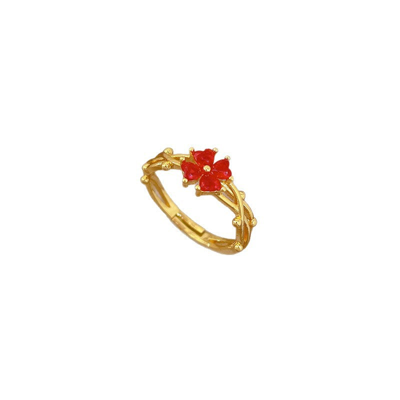 Sweet Minimalist Gold Plated Brass Crown Ring Adjustable Open Band for Women and Couples