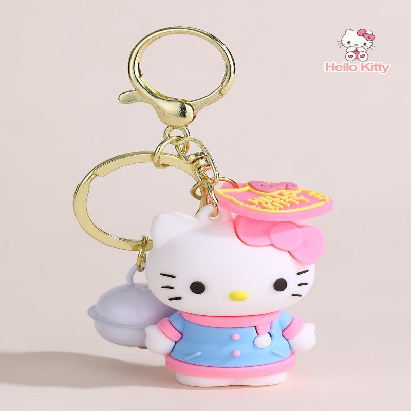 Portachiavi con gattino cartone animato Ciondolo in silicone con finitura placcata per borse e accessori