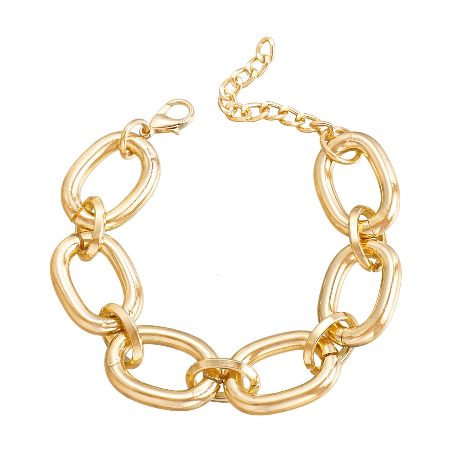 Punk Geometric Aluminum Necklace for Women with Electroplated Finish and Clavicle Chain Style