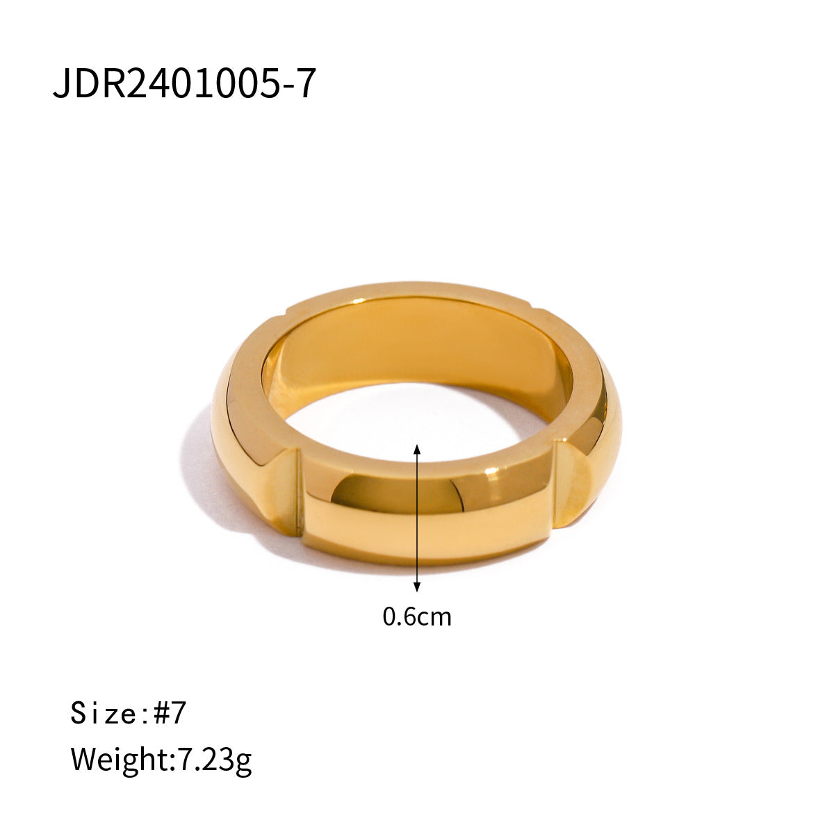 Geometric Plated Stainless Steel Ring for Women