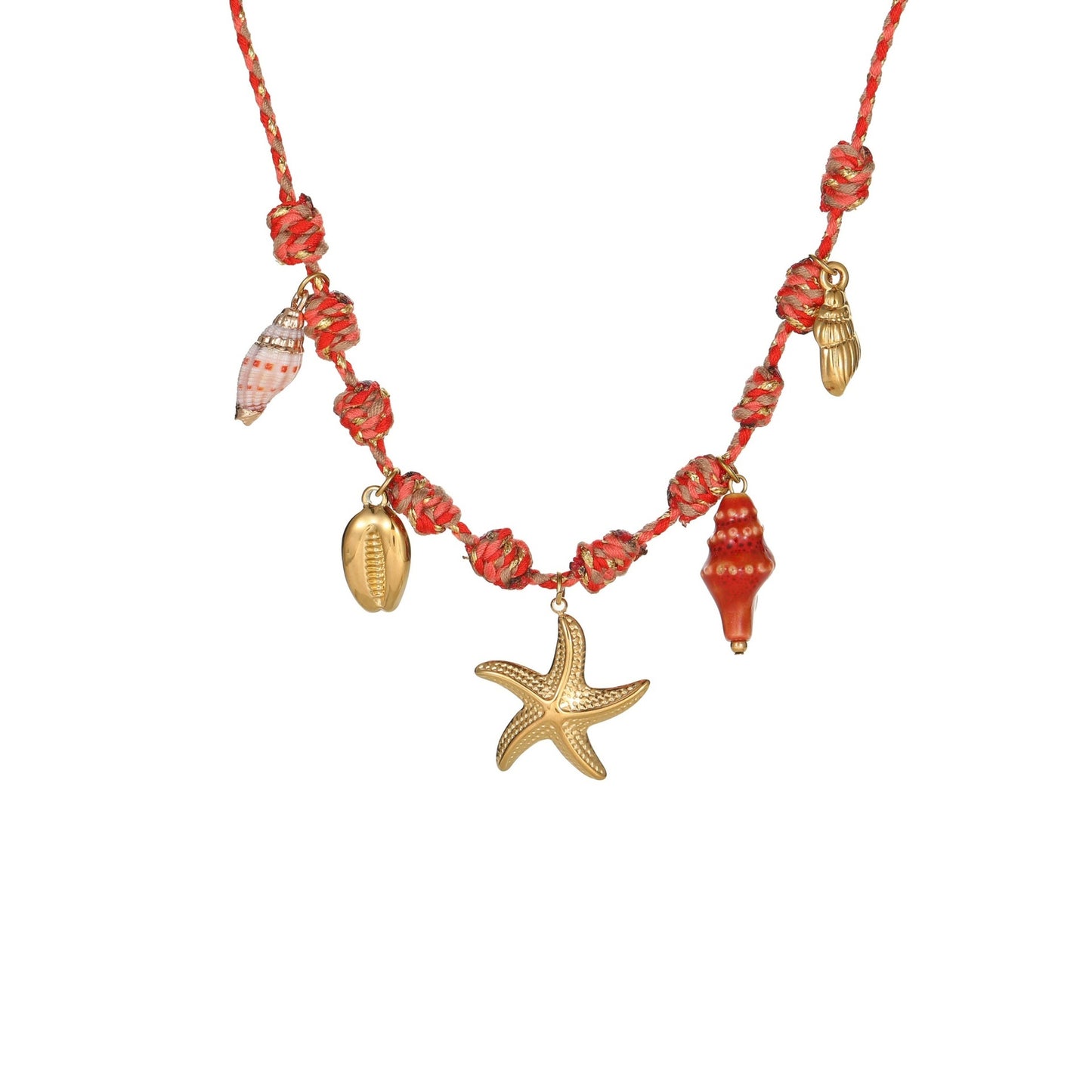 Elegante collana geometrica in acciaio inossidabile ispirata all'oceano con finitura placcata per donna