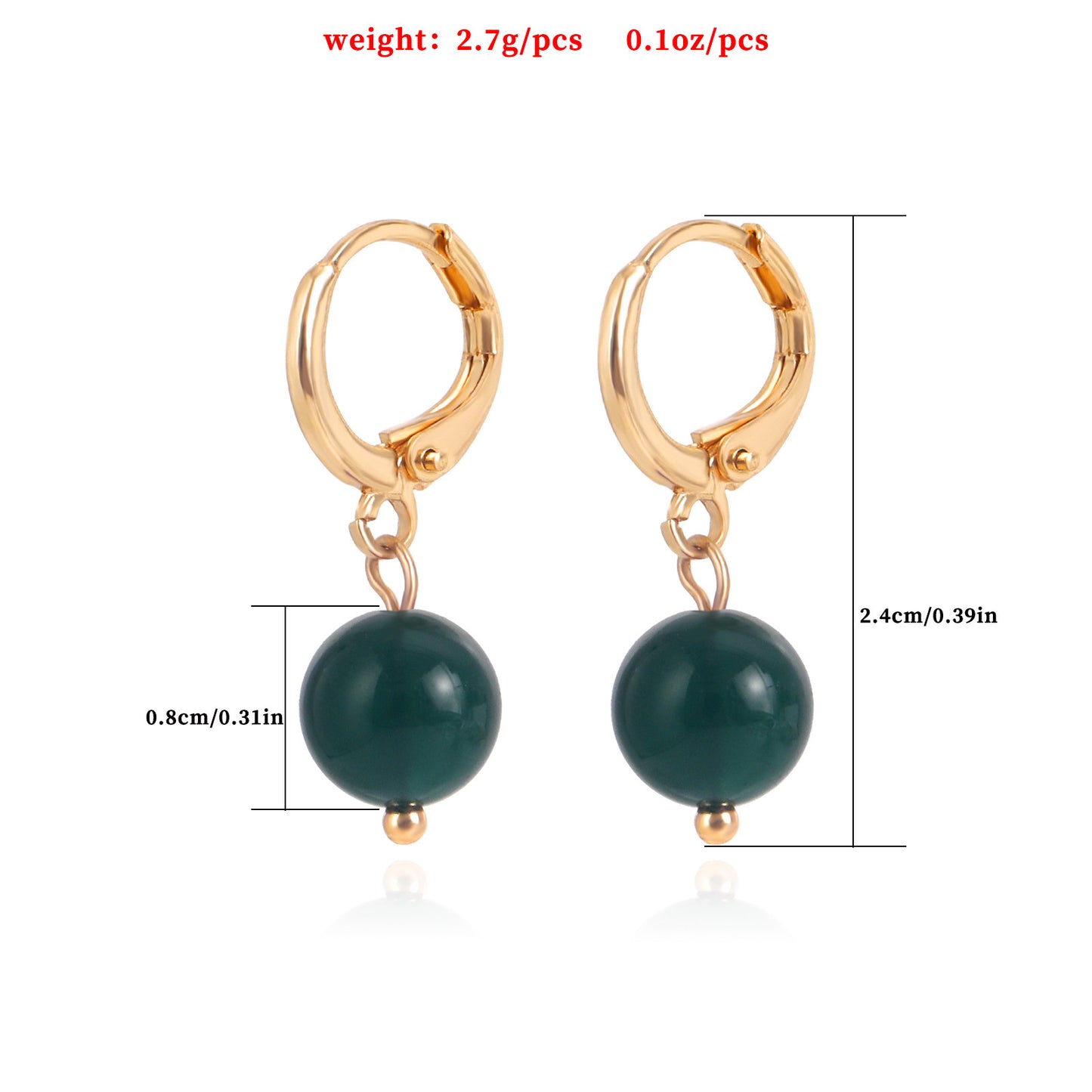 Geometric Shape Alloy Ear Clips for Women with Plated Finish and Turquoise Color Accent