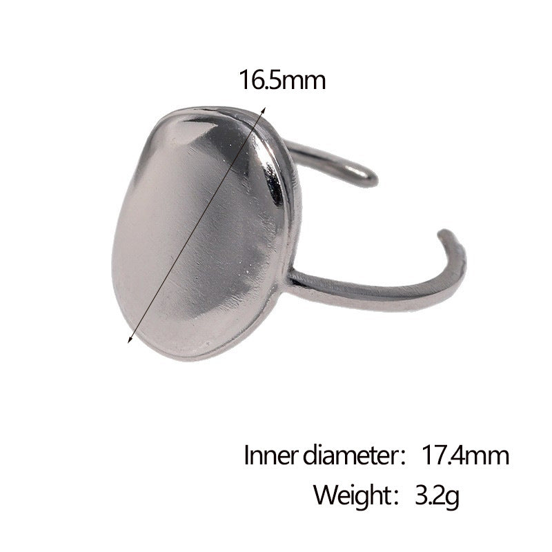 Minimalist Geometric Stainless Steel Open Ring for Women with Plated Finish