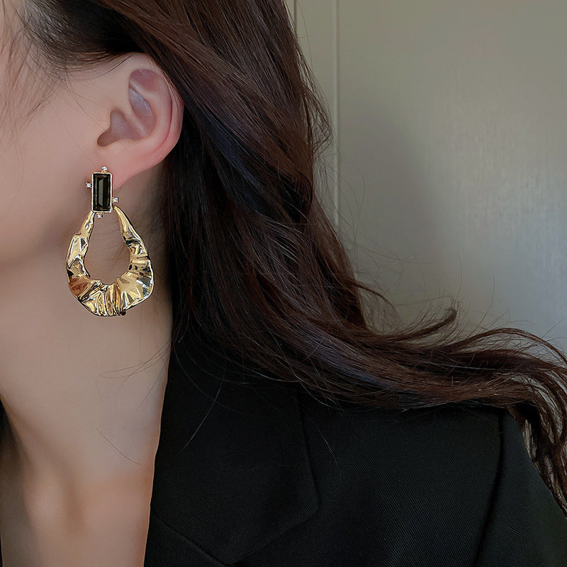 Chic Style Heart-Shaped Zirconia Stud Earrings in Copper with Electroplated Finish for Women