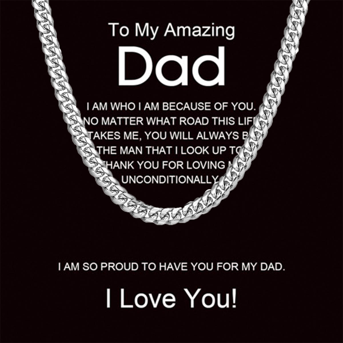 Hip-hop Streetwear U-shaped Plated Iron Cuban Link Chain Necklace for Men