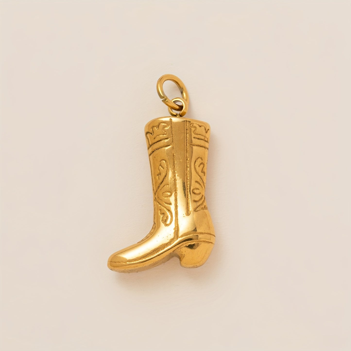 Vintage 18K Gold Plated Stainless Steel Abstract Pendant Charm Bar for Women