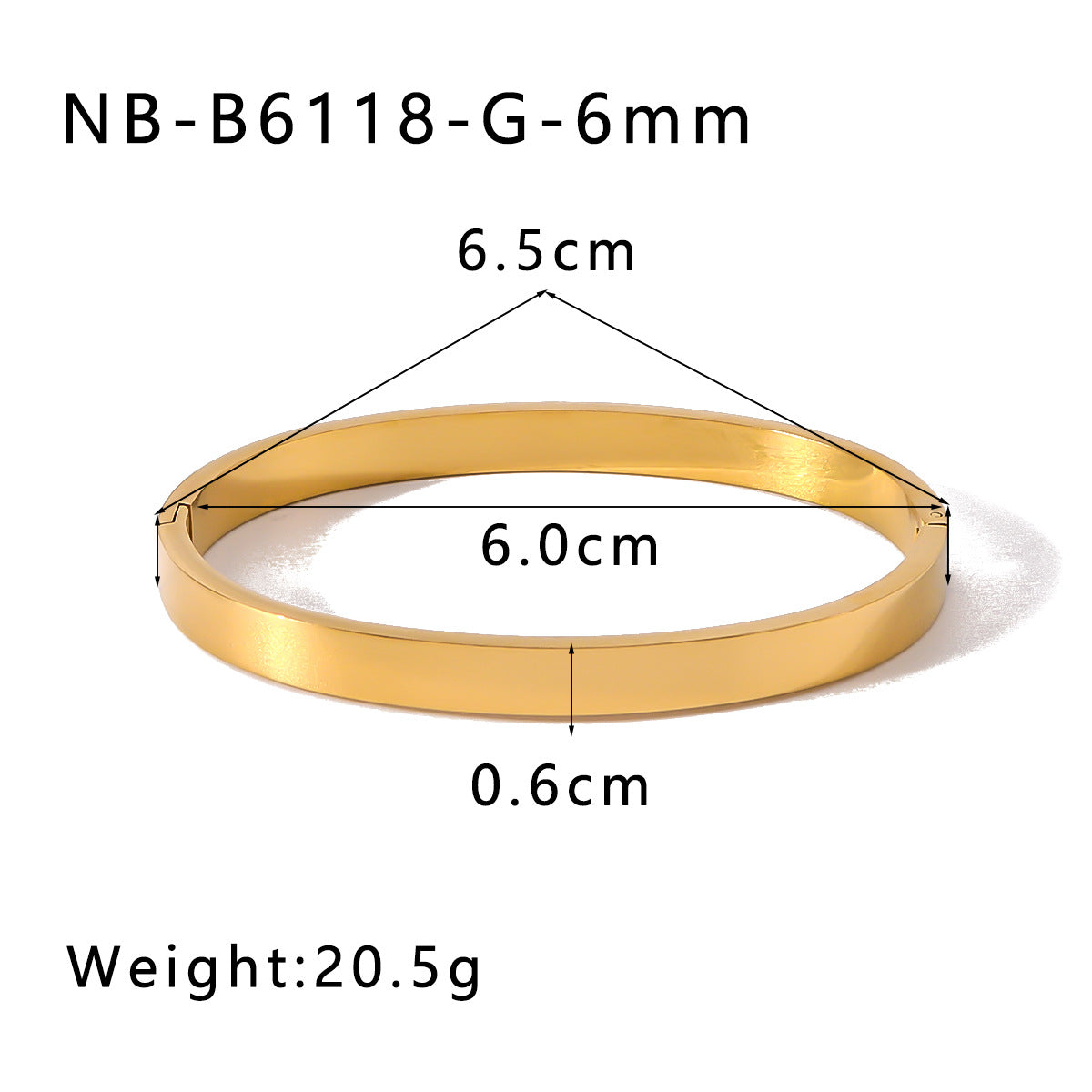 Minimalist Stainless Steel Bracelet with 18K Gold Plating Geometric Round Oval Ring Design for Women