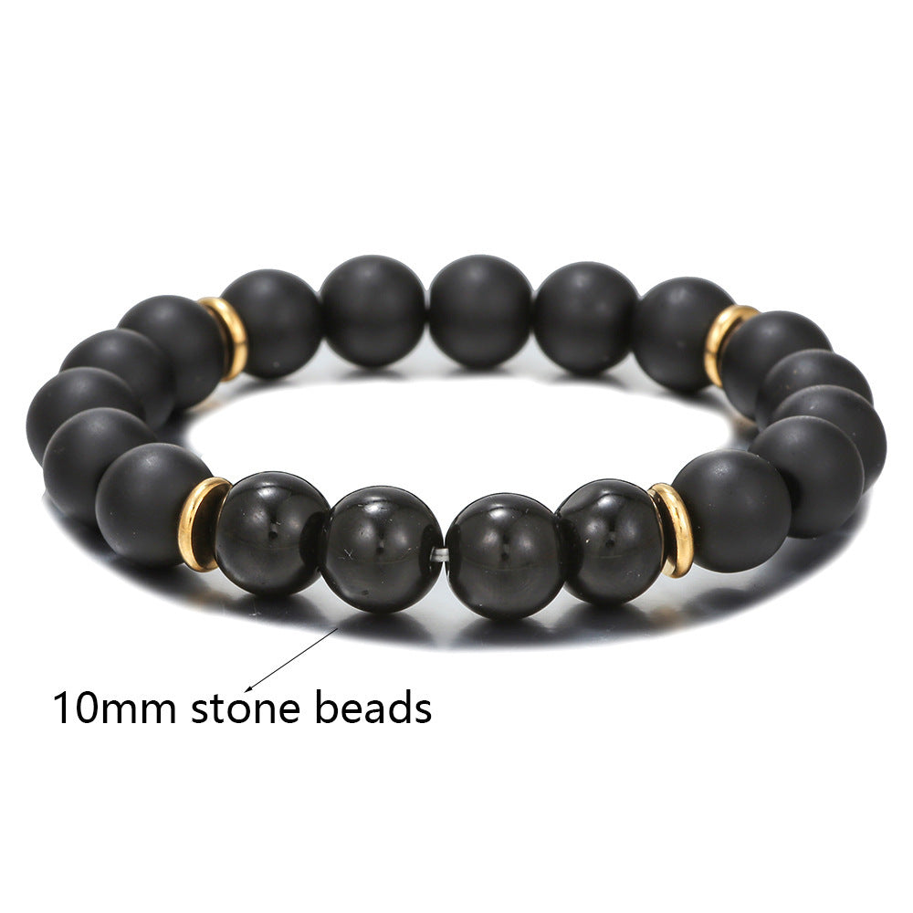 New Chinese Style Ethnic Double Layer Wood and Imitation Jade Beaded Bracelet for Women