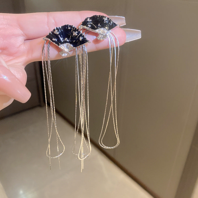 Eleganti Orecchini Pendenti Floreali con Perle e Strass in Argento 925, Stile Lusso Artigianale da Donna
