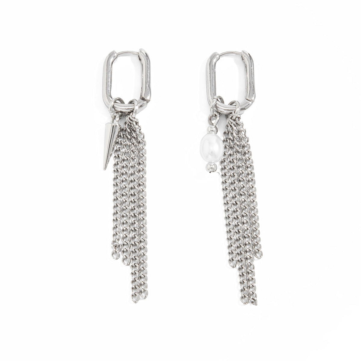 Minimalist Zinc Alloy Plated Pearl Cross Heart Star Earrings for Women