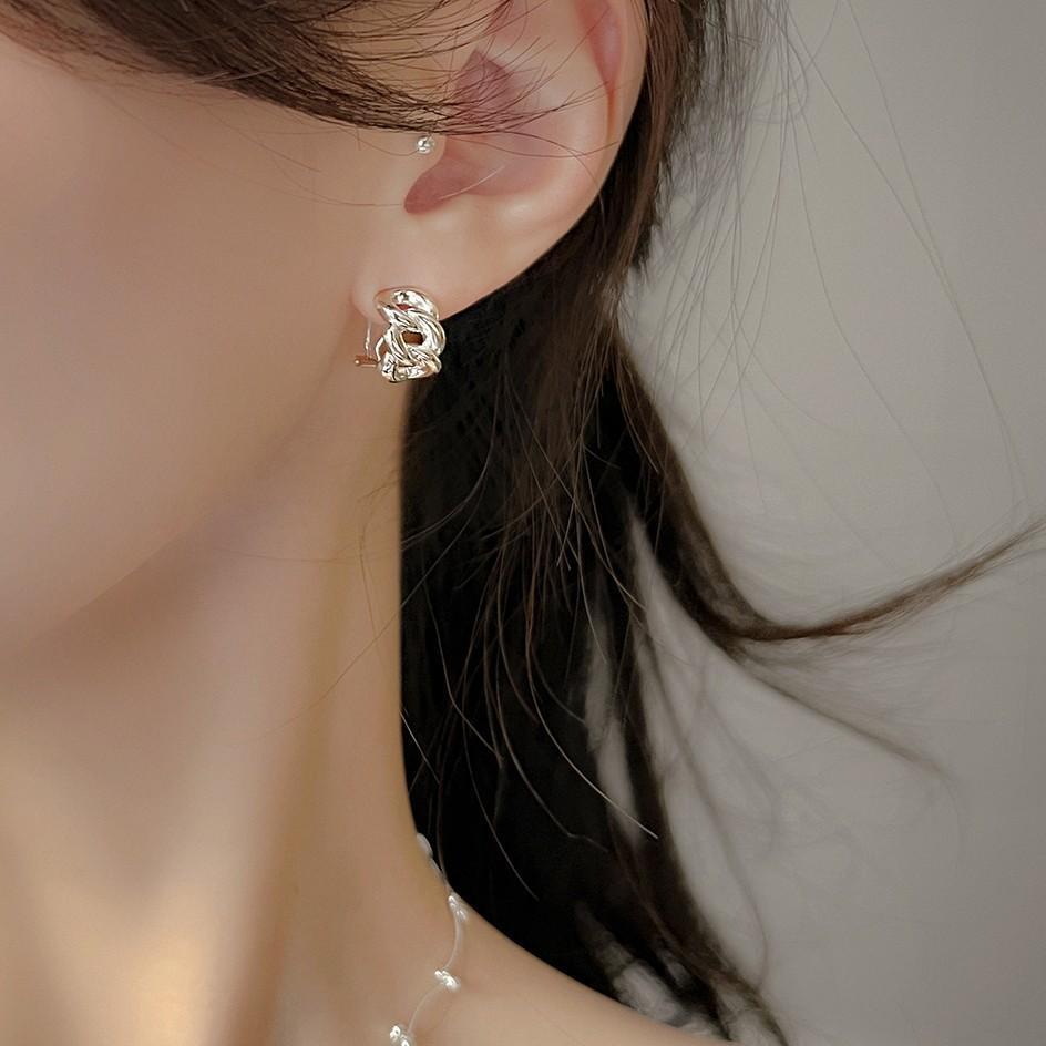 Minimalist 925 Sterling Silver Curb Chain Letter Hoop Earrings for Women