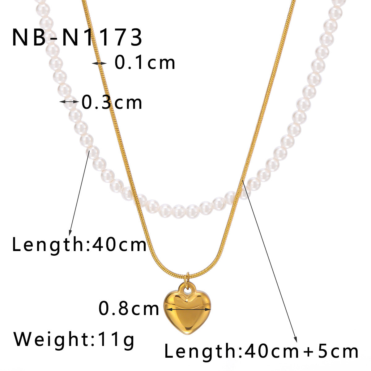 Collana vintage di lusso in acciaio inossidabile con pendente a cuore, placcatura in oro e intarsio in madreperla bianca per donna