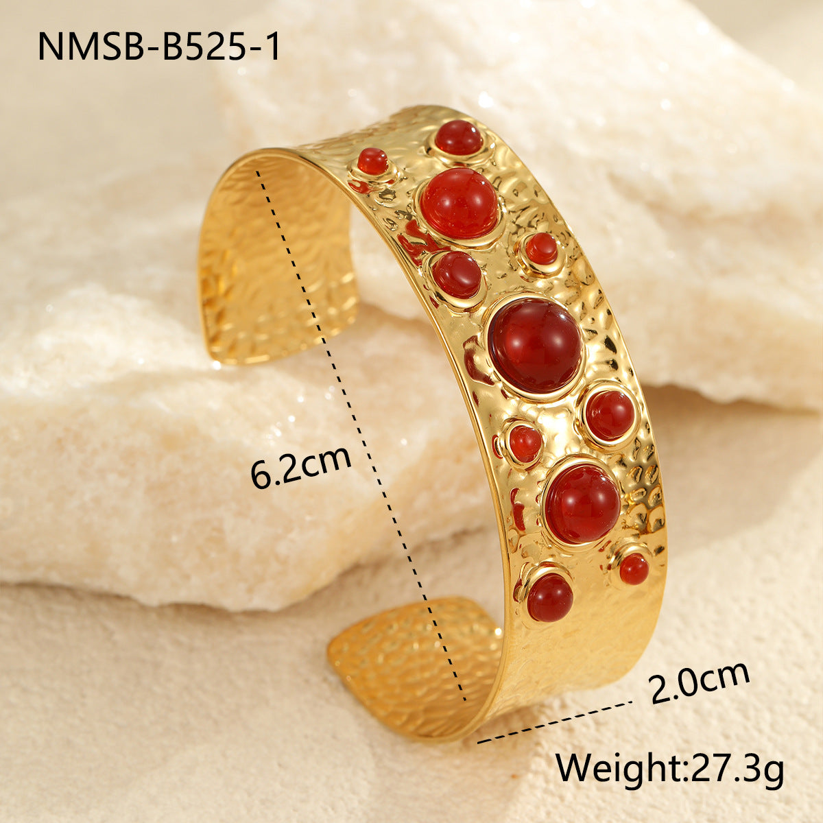 Vintage French Style Geometric Shaped Titanium Steel Bracelet with Colorful Natural Stones and Electroplated Finish for Women