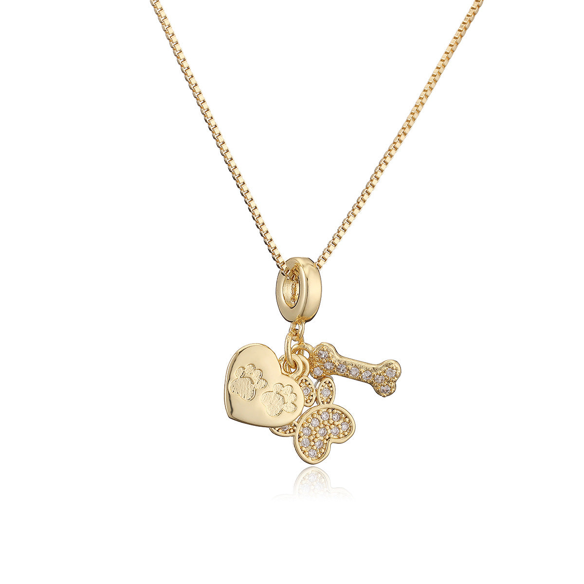 Collana Pendente Geometrica Minimalista a Forma di Aeroplano in Rame con Placcatura in Oro 18K e Dettagli in Zircone per uno Styling Versatile sulla Clavicola