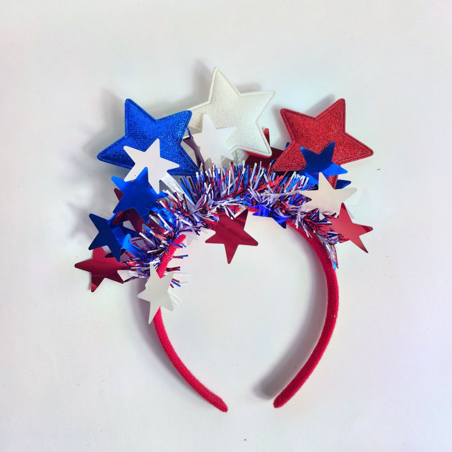 Red White Blue Star Fabric Headband Unisex Patriotic Holiday Hair Accessory
