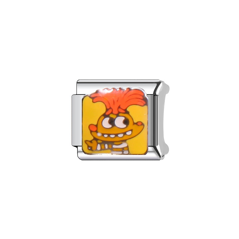 Sweet Cartoon Plated Stainless Steel DIY Charm Bar Bracelet Unisex