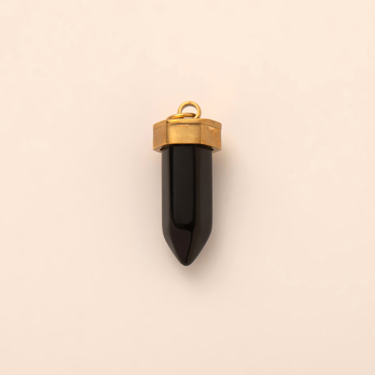Vintage 18K Gold Plated PVD Stainless Steel Abstract Stone Cubic Zirconia Charm Bar