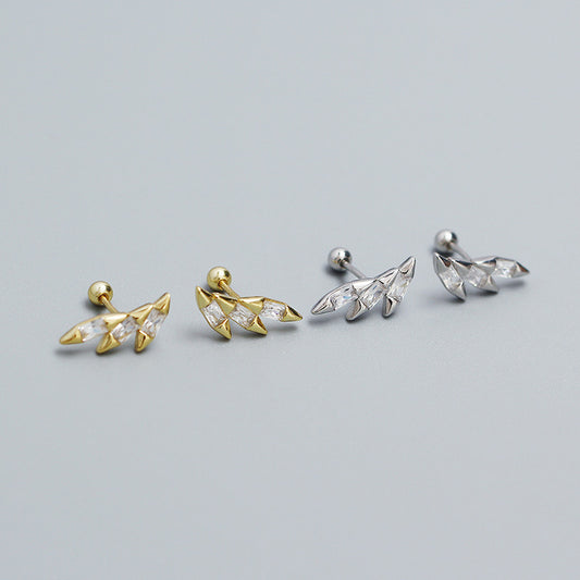 Sweet Streetwear Pendiente de Cartílago Roscado con Cono de Ala Geométrica de Plata Esterlina 925