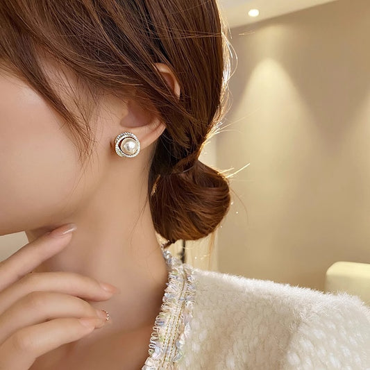Geometric Copper Stud Earrings for Women with 18K Gold Plating Lightweight Luxe Design