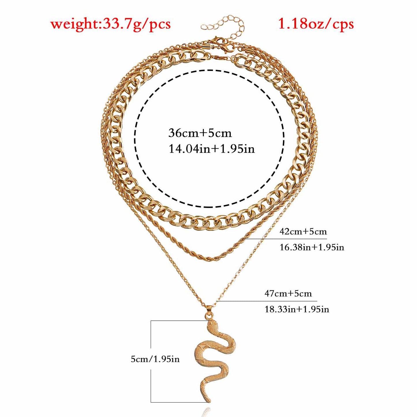 Minimalist Snake Shape Alloy Pendant Necklace for Women with Plated Finish and Geometric Design