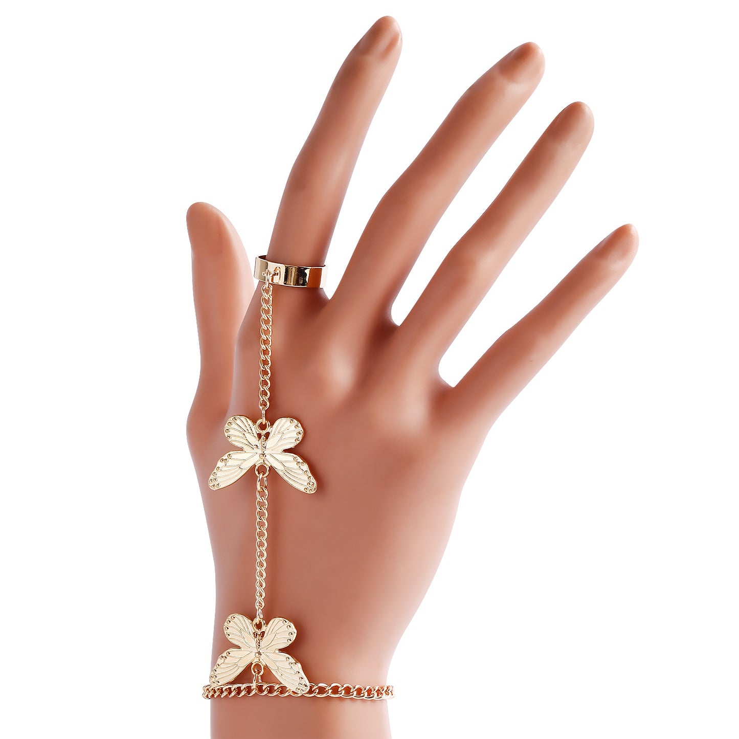 Vintage Geometric Arrow Open Ring Bracelet Set with Rhinestone Inlay and Plated Metal for Women