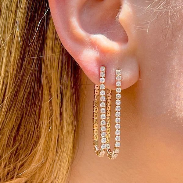 Aretes de borla geométricos en acero de titanio con acabado chapado para mujer, joyería de moda de lujo