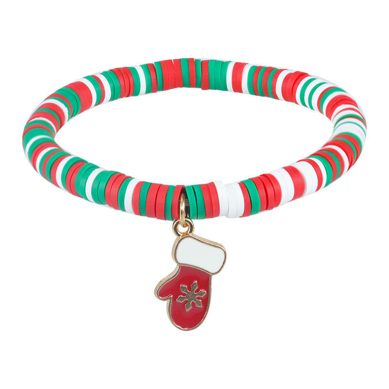 Christmas Letter Alloy Charm Bar Bracelet Unisex DIY Handmade