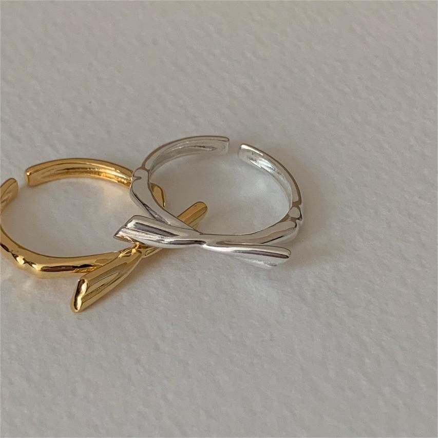 Minimalist Sweet 925 Sterling Silver Heart Geometric Open Ring for Women