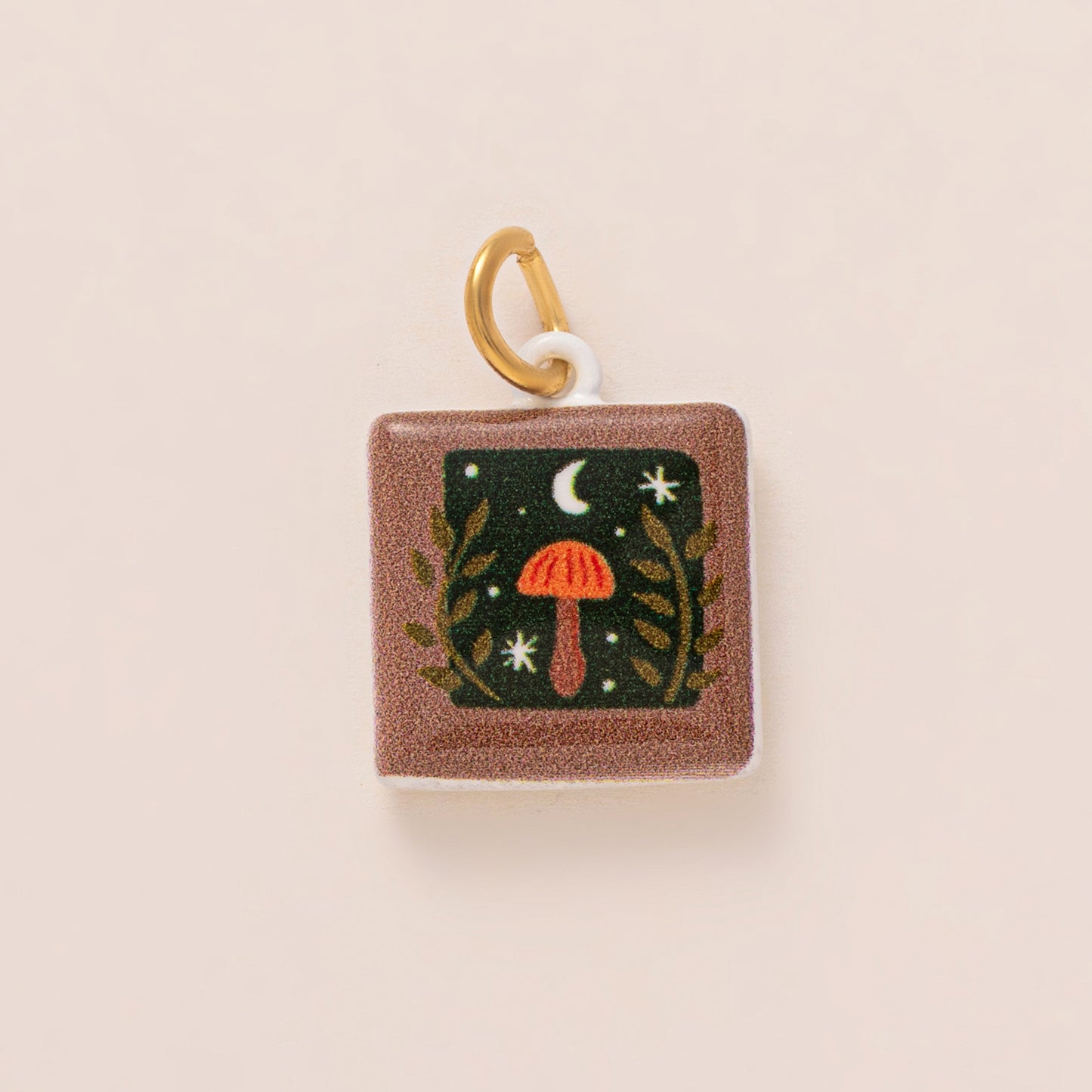 Vintage 18K Gold Plated Drip Oil Brass Pendant Charm Bar for Women