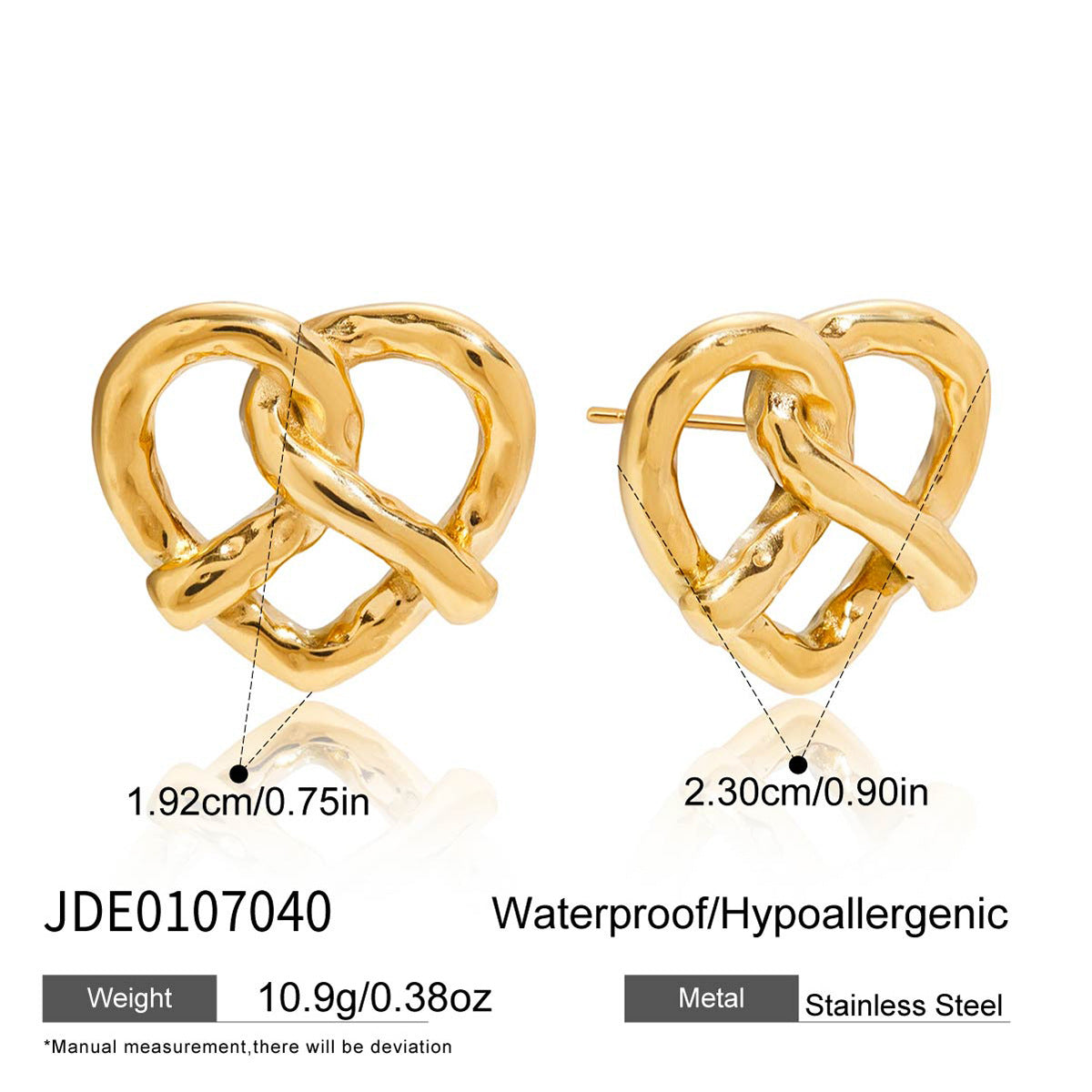 Heart Shaped Plated Stainless Steel and Titanium Steel Jewelry Set for Women