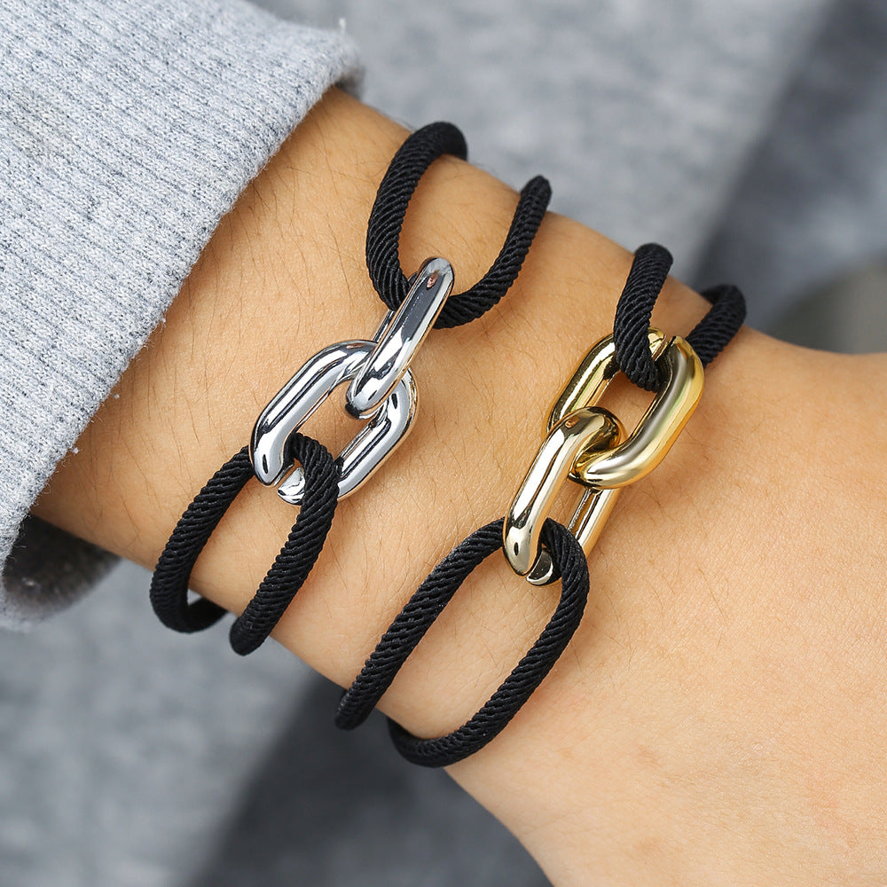 Minimalist Geometric Round CCB Line Bracelet Unisex