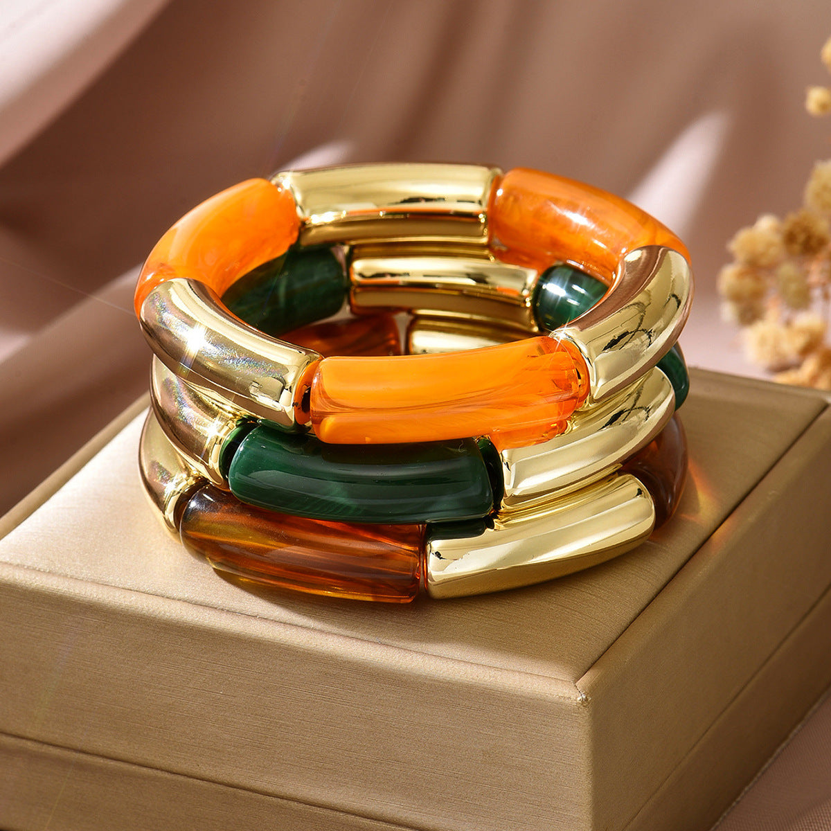 Vintage Marble Texture Acrylic Bracelet for Women