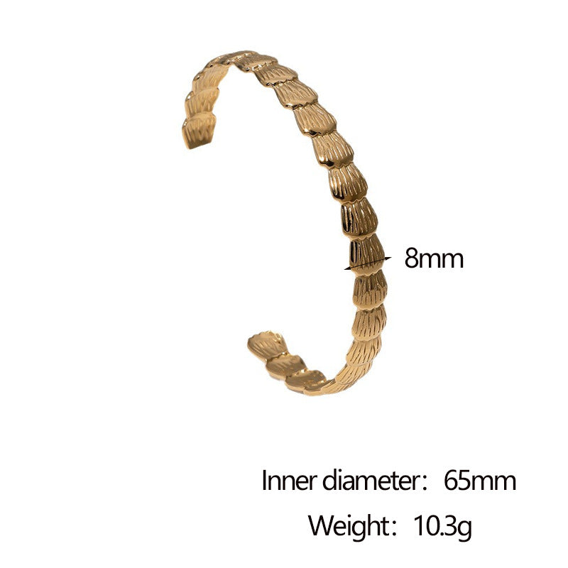 Minimalist 18K Gold Plated Stainless Steel Bracelet for Women