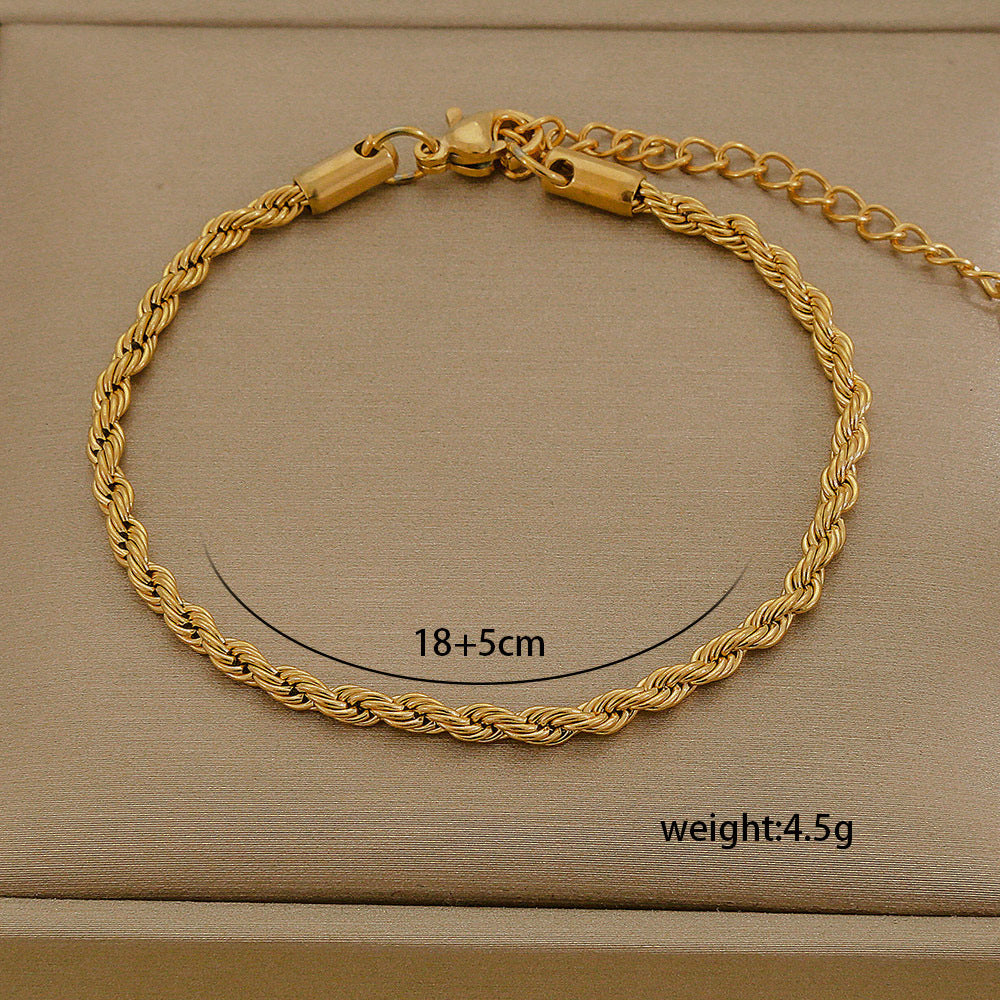 Set di bracciali multistrato minimalisti in acciaio inossidabile con placcatura sottovuoto, da indossare tutti i giorni